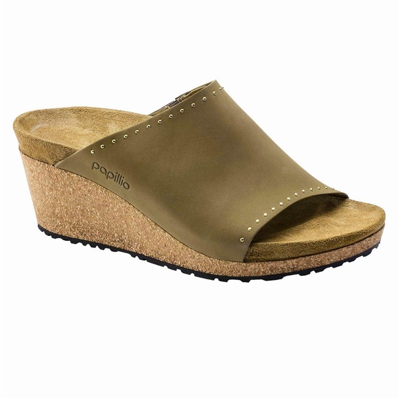 Birkenstock New w/o Box Papillio Namica Mud Green Rivets...
